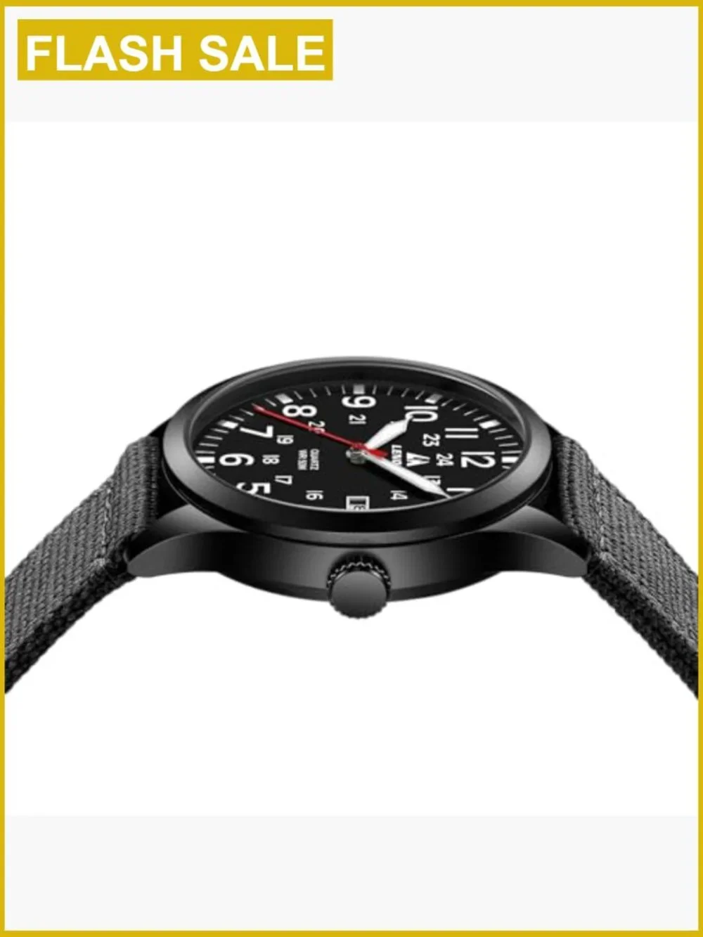 Men's Military Analog Quartz Watch Nylon Strap Date Luminous 42mm
